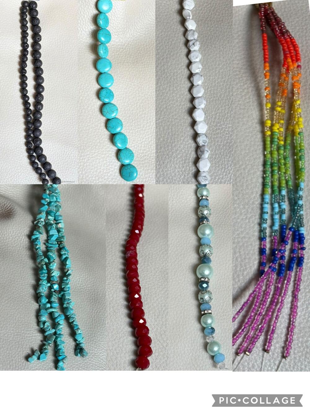 Destash Bead Bundle-Stone Lava Turquoise Rainbow DIY Jewelry Making Supplies-7